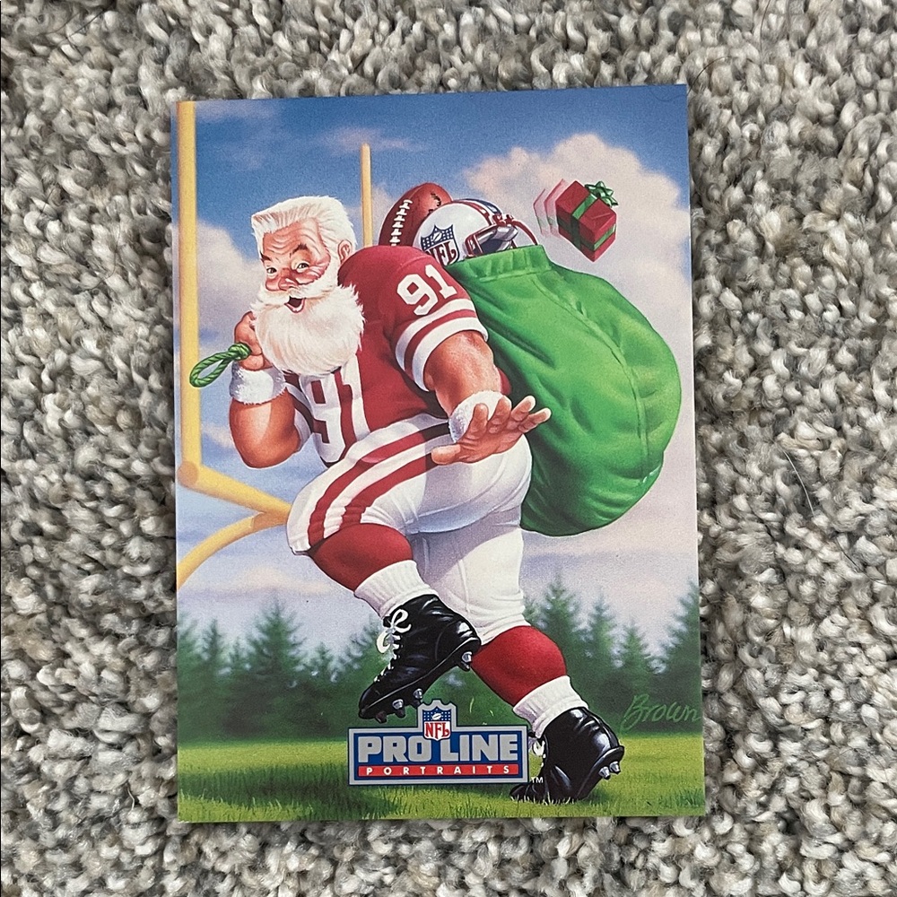 1991 NFL Pro Line Santa Football Trading Card
